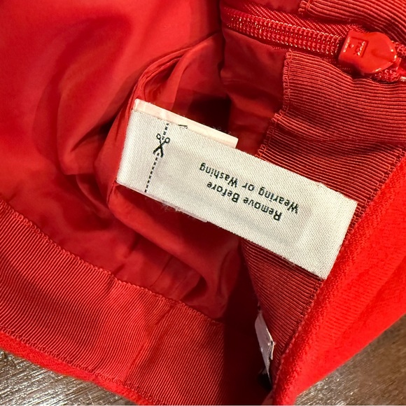 J. Crew NWOT Red 100% Wool Pencil Skirt Classic No. 2 Career Office Midi Vented - Picture 15 of 15